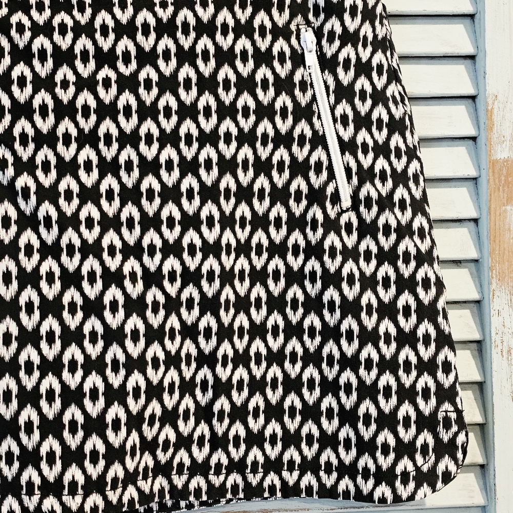 Ruby Rd Ikat Print Mini Skort 10P Built-In Shorts Zip Pocket Street Style Chic - Picture 6 of 8